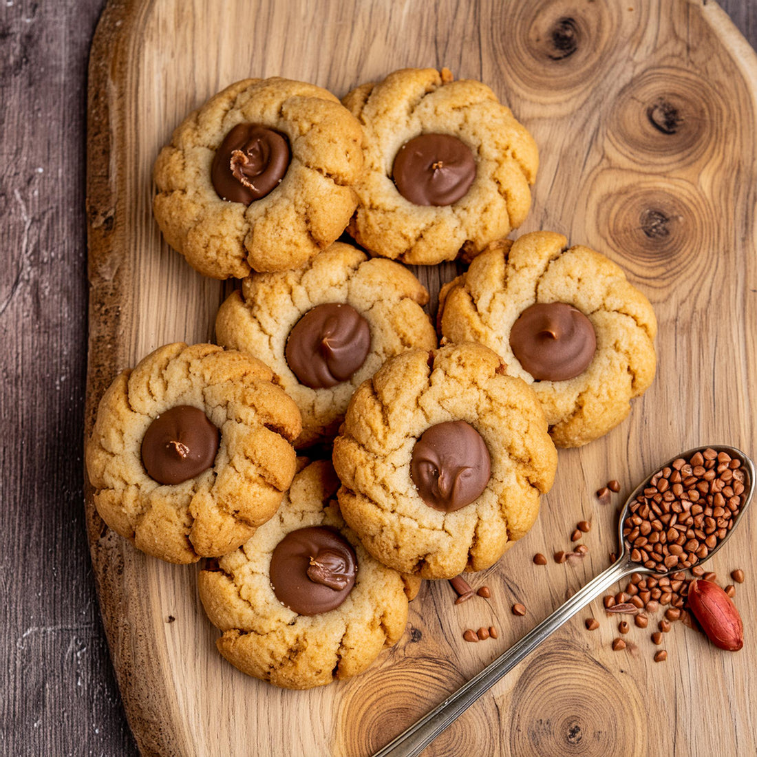 Peanut butter blossoms with Raashan's millet flour